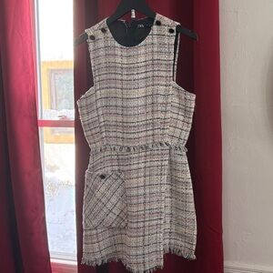 Zara Multicolor Tweed Romper Dress with Button Accents (Chanel Inspired)